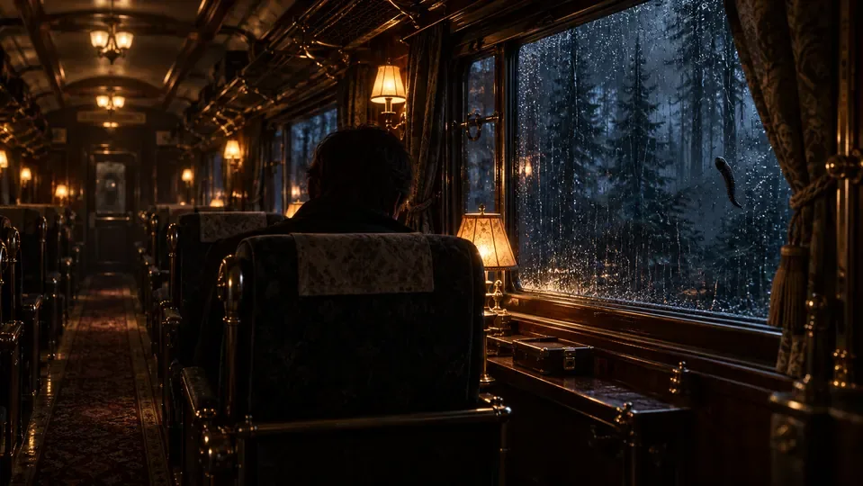 Иллюстрация к биографии: Пассажир у окна Ecliptic Express