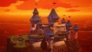 Spyro в замке на фоне заката